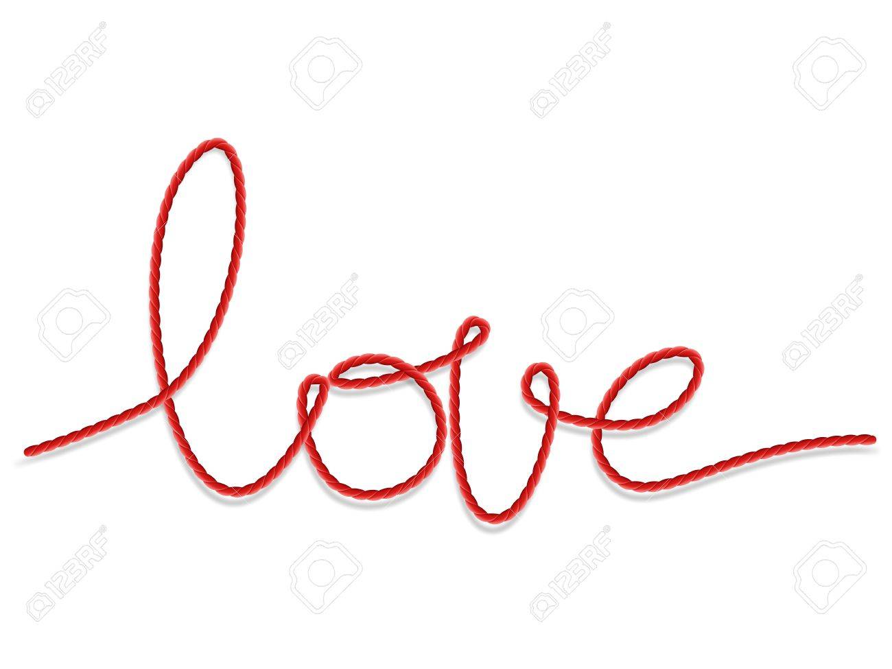 単語 愛の形で明るい赤い糸 含まれている Eps 10 ベクトル ファイル のイラスト素材 ベクタ Image