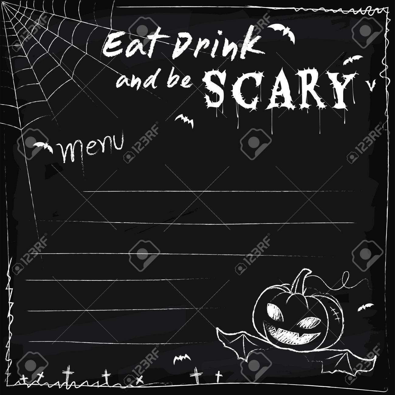 halloween party chalkboard menu board eat drink and be scary chalk board menu board