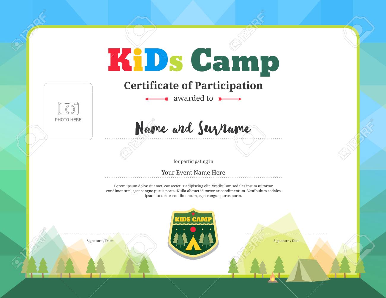 certificate for participation