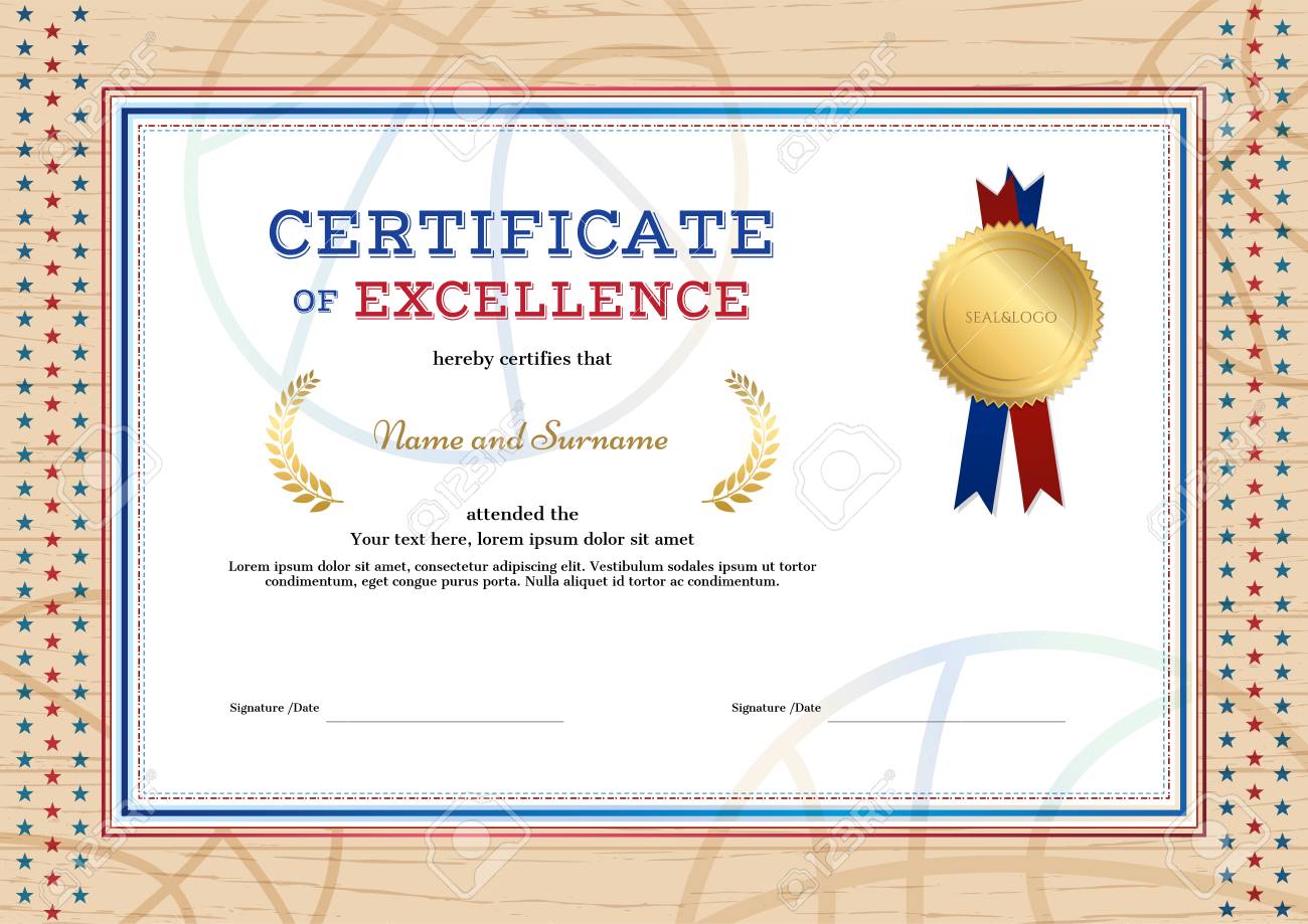 certificate of excellence template in sport theme for basketball