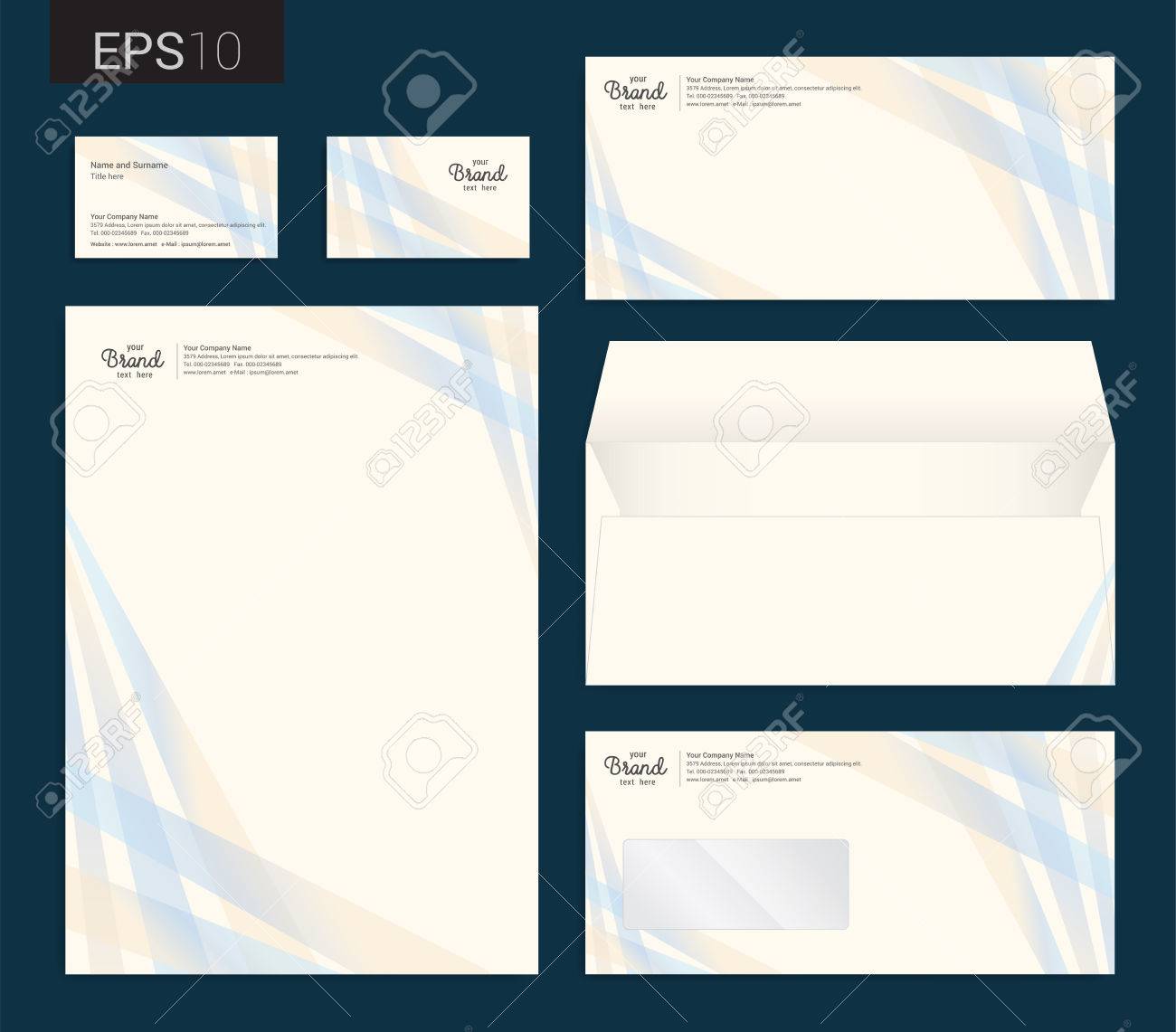 modern stationery set in vector format letterhead business letterhead stationery