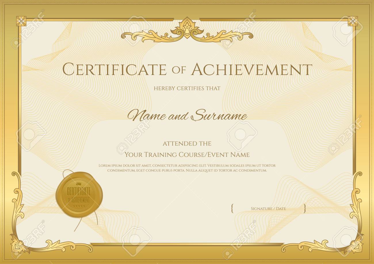luxury certificate template with elegant border frame diploma