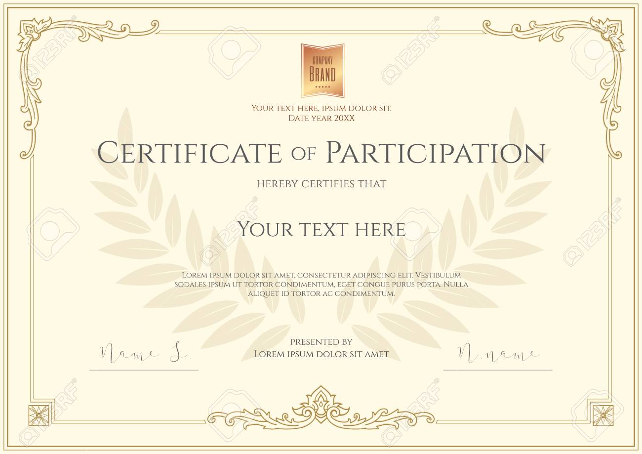 luxury certificate template with elegant border frame diploma