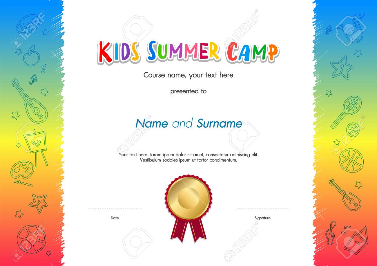 Kinder Sommer Camp Diplom Oder Zertifikat Vorlage Award Boom Mit Throughout Summer Camp Certificate Template Kinder Sommer Camp Diplom Oder Zertifikat Vorlage Award Boom Mit Throughout Summer Camp Certificate Template