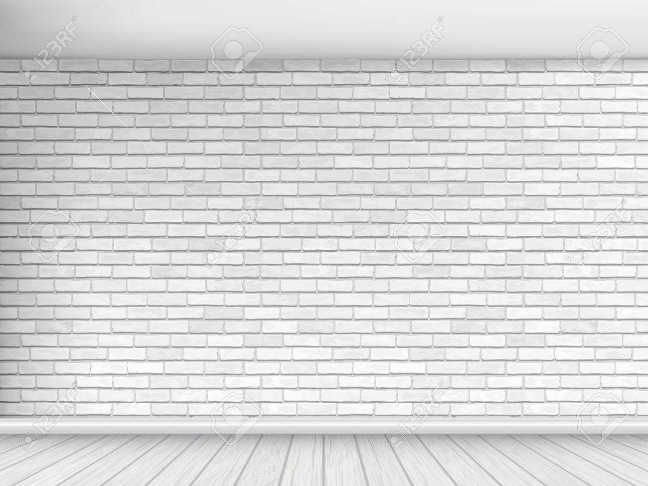 Old wall of white brick with floor and ceiling. Fragment of the interior. Architectural vector background. - 66919255 Old wall of white brick with floor and ceiling. Fragment of the interior. Architectural vector background. - 66919255