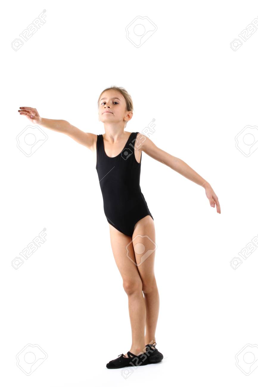 little girl ballerina isolated on white stock photo picture and