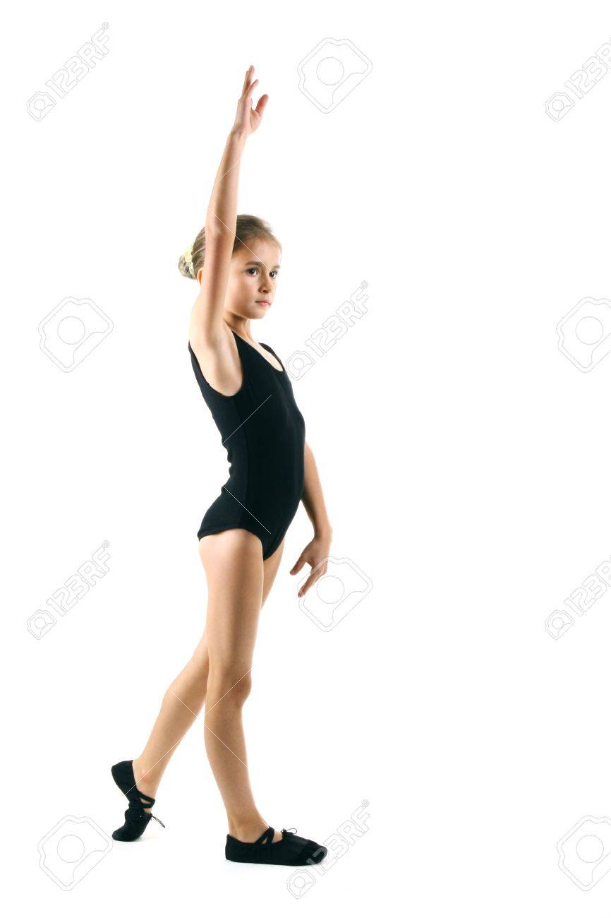 little girl ballerina isolated on white stock photo picture and
