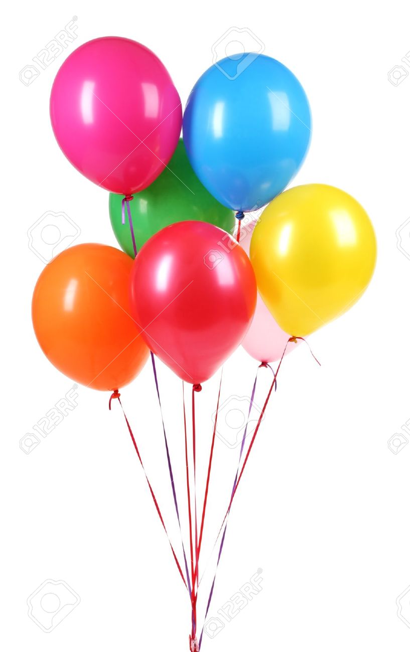 bright balloons isolated on