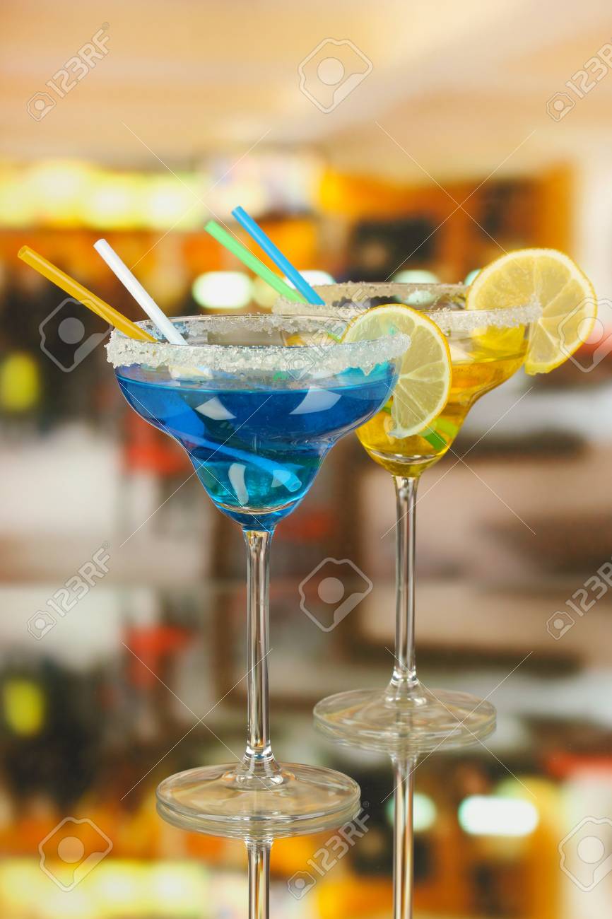 Download Yellow And Blue Cocktails In Glasses On Room Background Stock Photo Picture And Royalty Free Image Image 18316411 Yellowimages Mockups