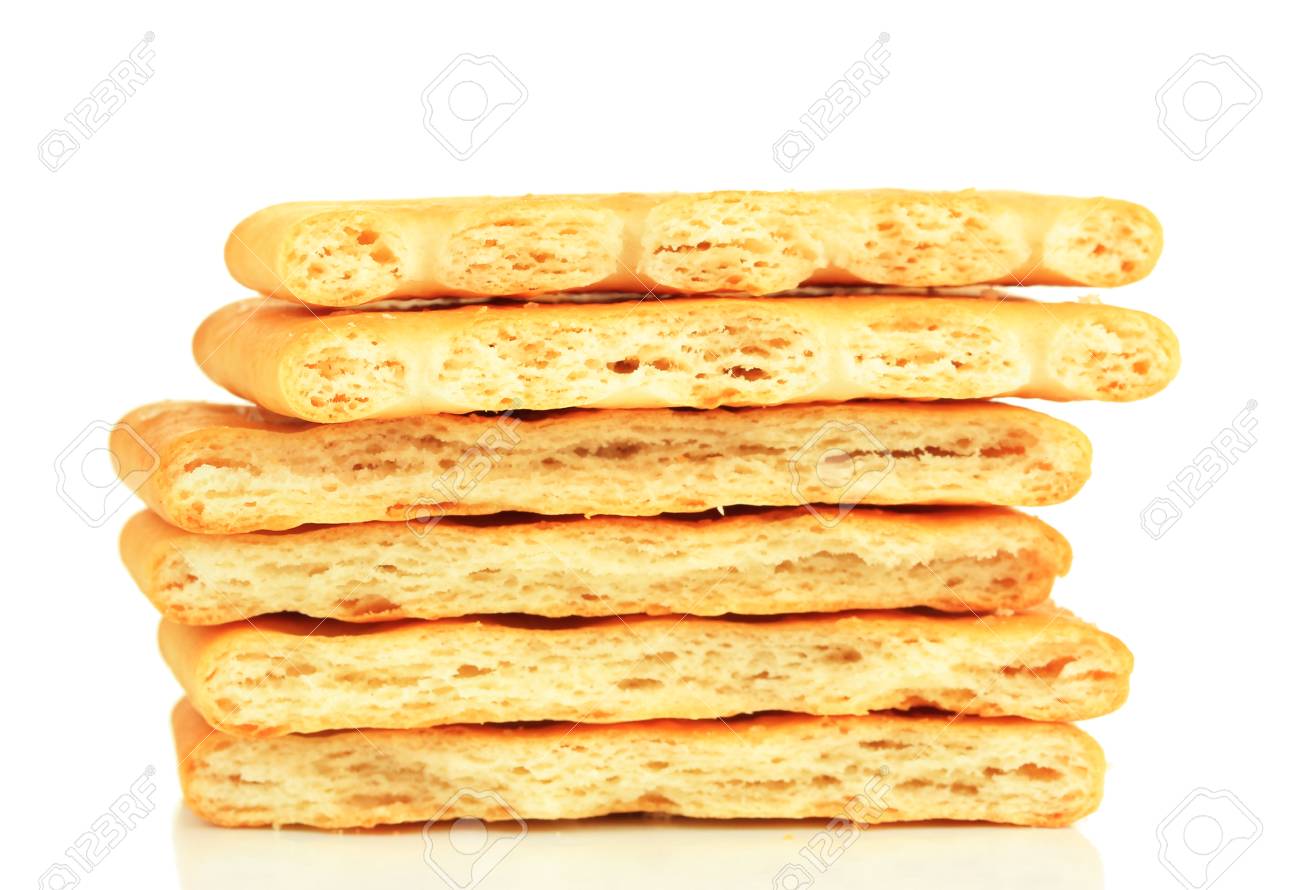 白で隔離美味しいクラッカー の写真素材 画像素材 Image