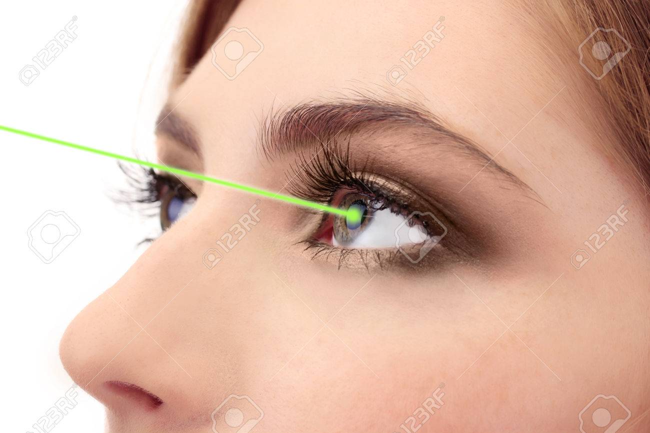 Laser vision correction. Woman's eye. - 27096497 Laser vision correction. Woman's eye. - 27096497