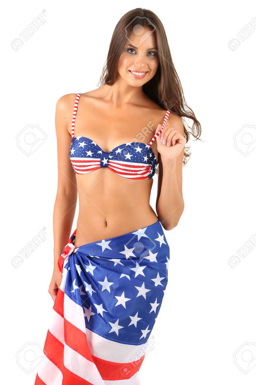Traje de baño de la bandera de estados unidos Clearance