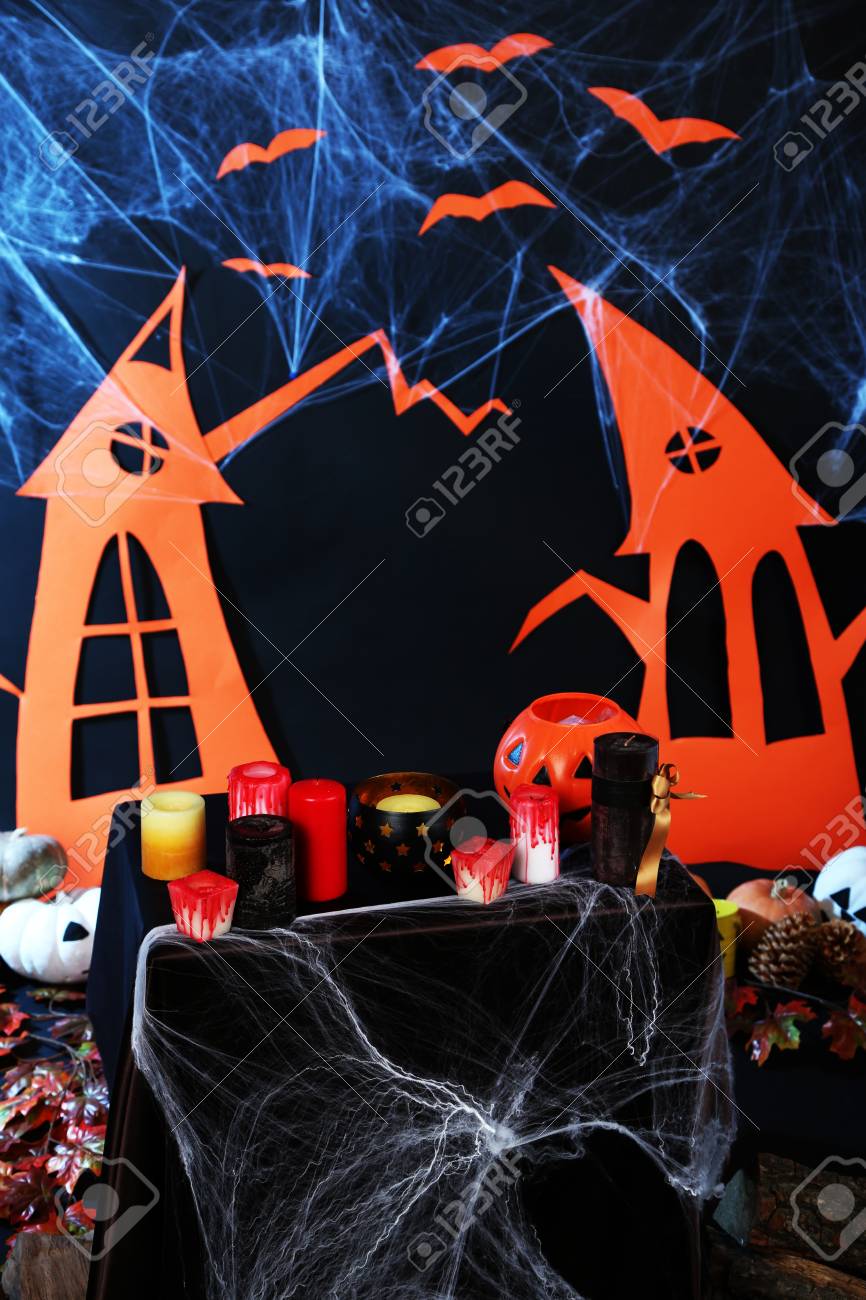 halloween scenery on black
