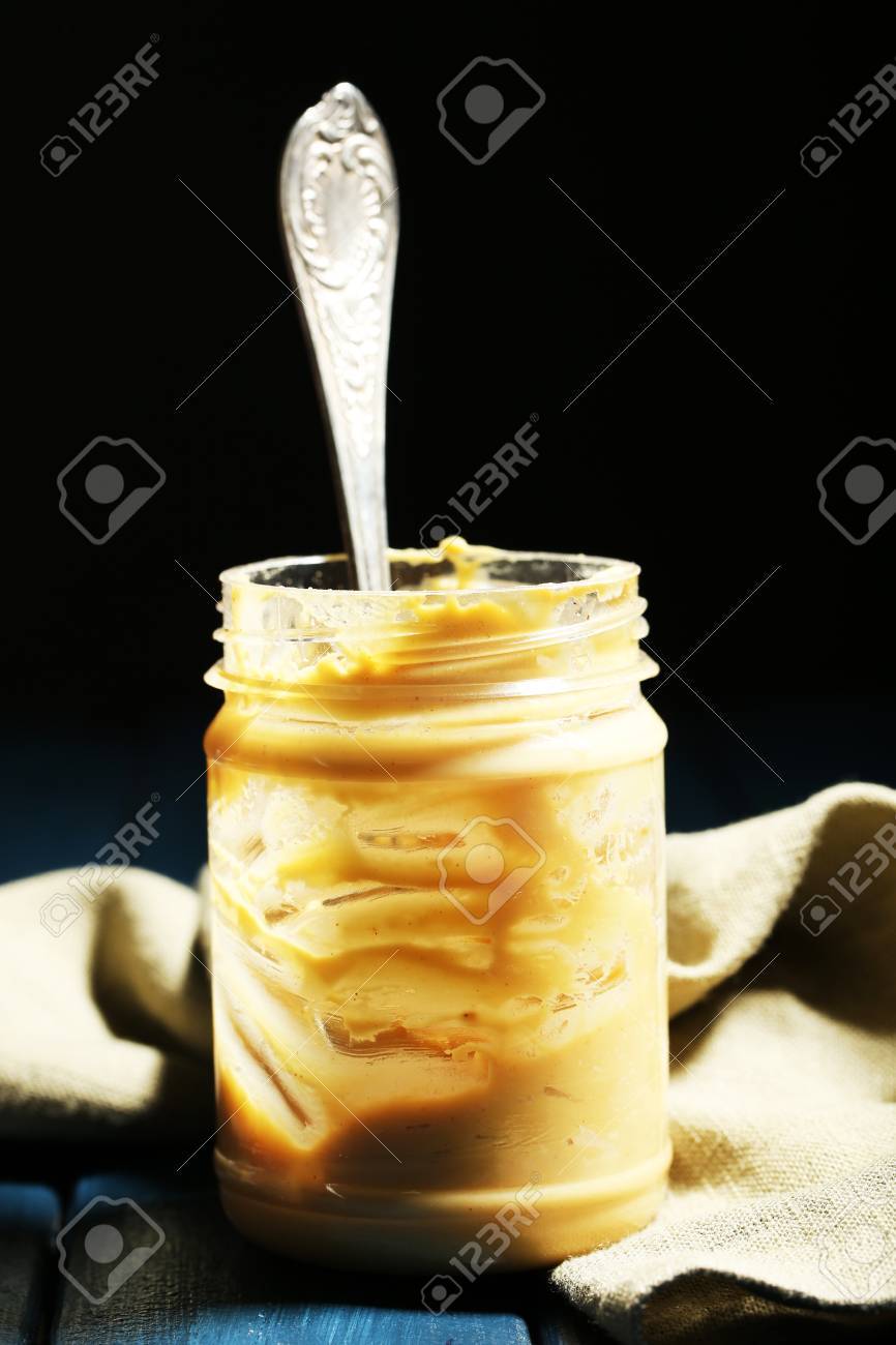 Download Empty Peanut Butter Jar On Table On Dark Background Stock Photo Picture And Royalty Free Image Image 36326263