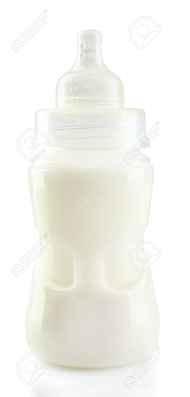Babyflasche Mit Milch Auf Weissem Hintergrund Lizenzfreie Fotos Bilder Und Stock Fotografie Image 40814686