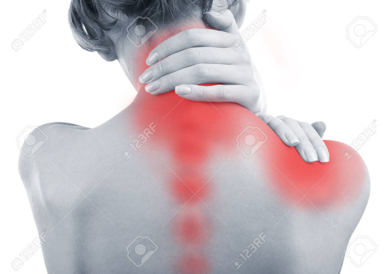 Stock Photo Young Woman With Neck And Shoulder Pain Close Up Stock Photo Young Woman With Neck And Shoulder Pain Close Up