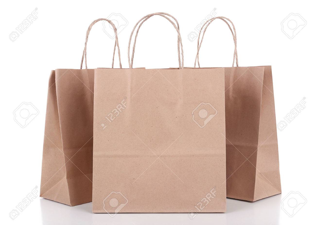 Paper shopping bags isolated on white - 50669185 Paper shopping bags isolated on white - 50669185