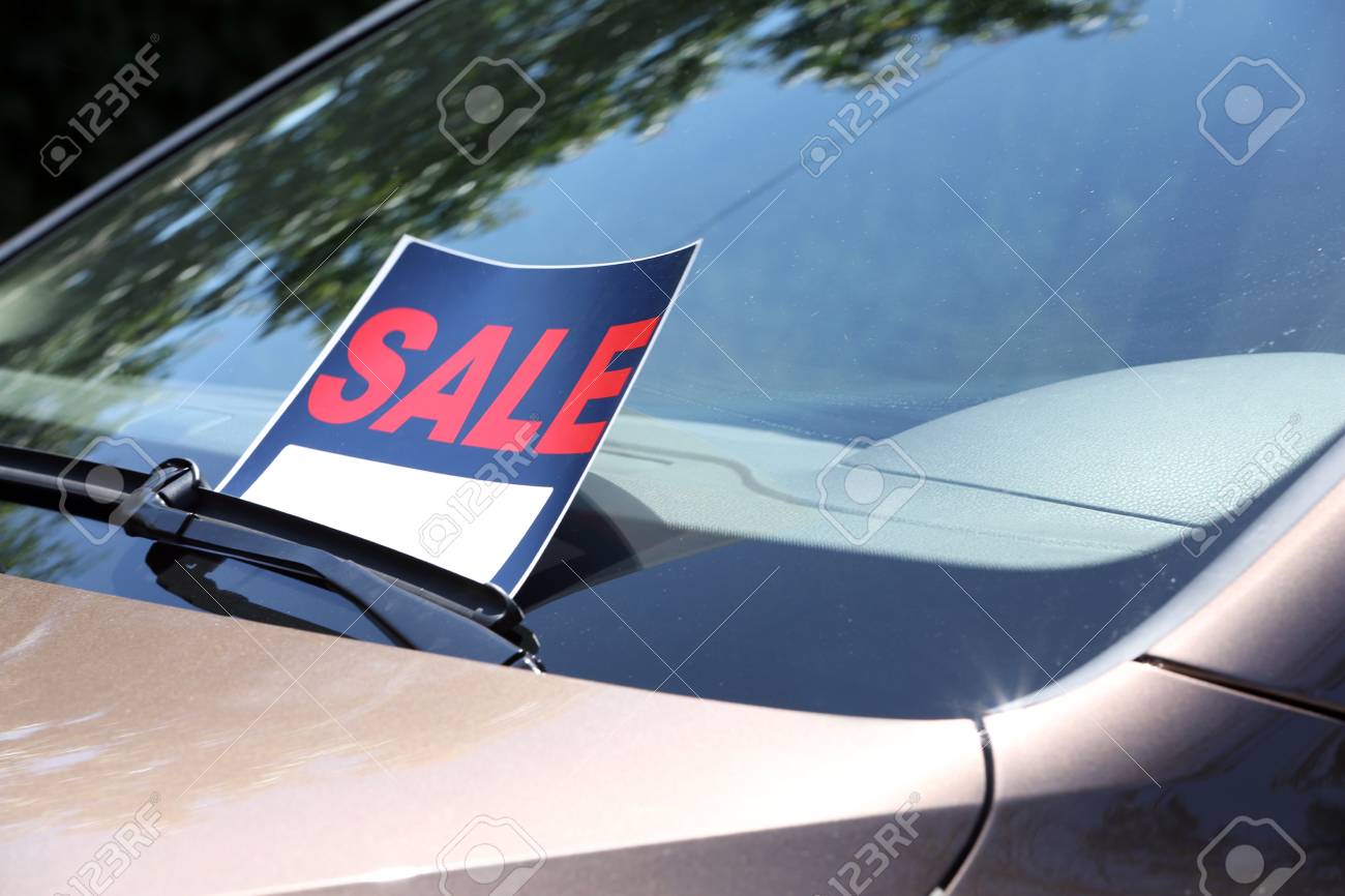 for sale sign on windshield of car stock photo picture and royalty for sale sign on car