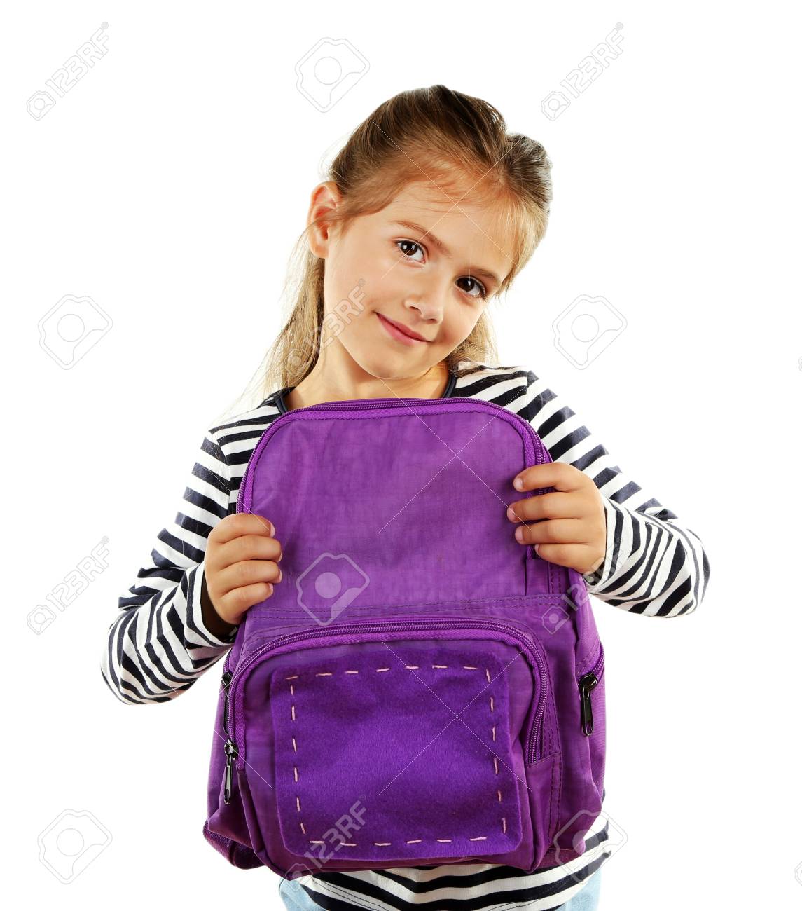 girl holding backpack