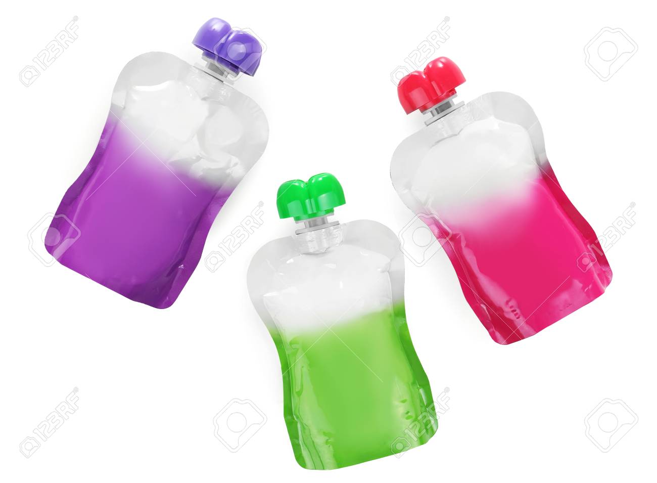 Download Pouches Of Baby Food On White Background Mockup For Design Stock Photo Picture And Royalty Free Image Image 94516149