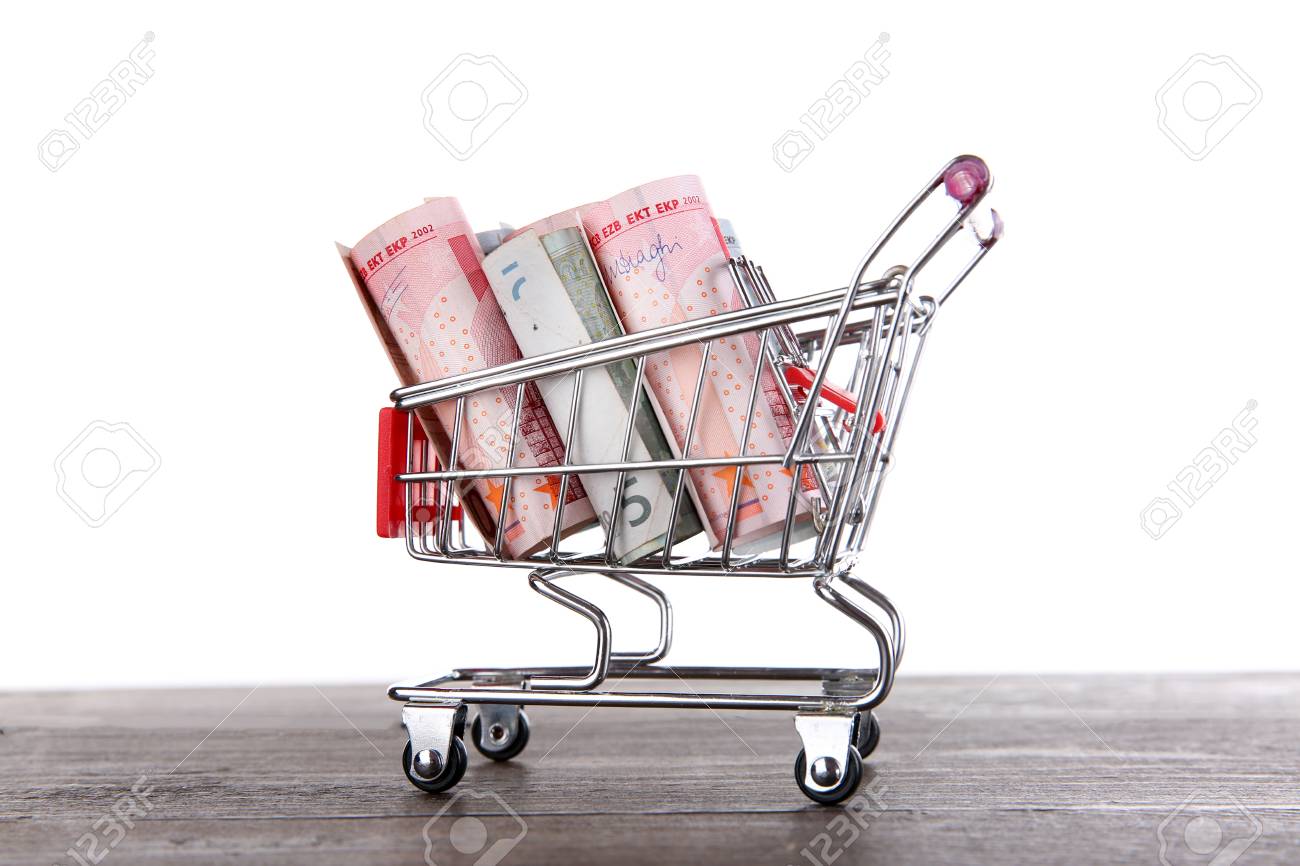 wooden shopping trolley