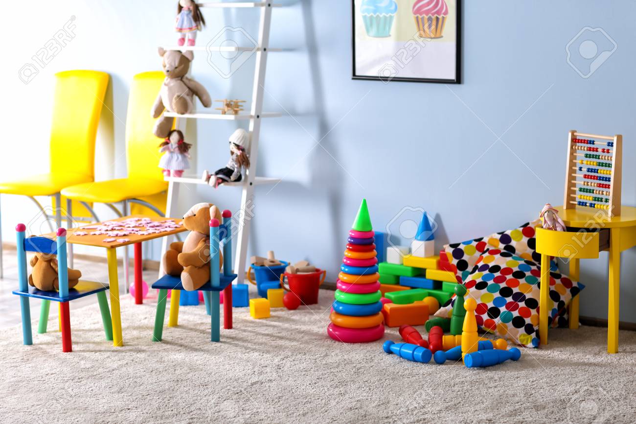 kids room with toys
