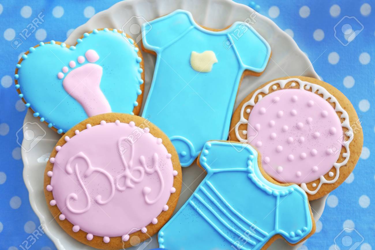 Delicious Baby Shower Cookies Closeup Stock Photo Picture And Delicious Baby Shower Cookies Closeup Stock Photo Picture And