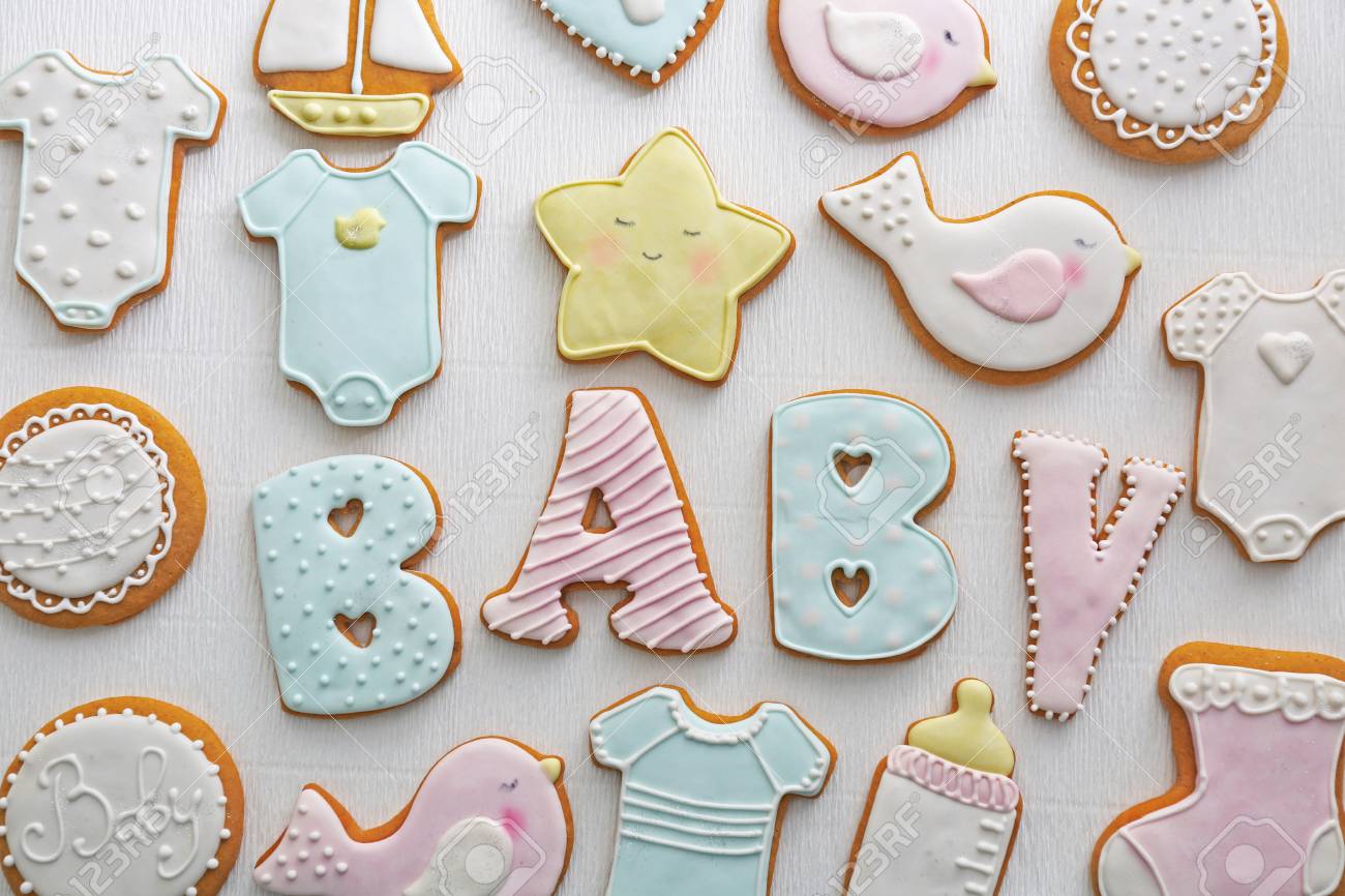 Baby Shower Cookies On Table Stock Photo Picture And Royalty Free Baby Shower Cookies On Table Stock Photo Picture And Royalty Free