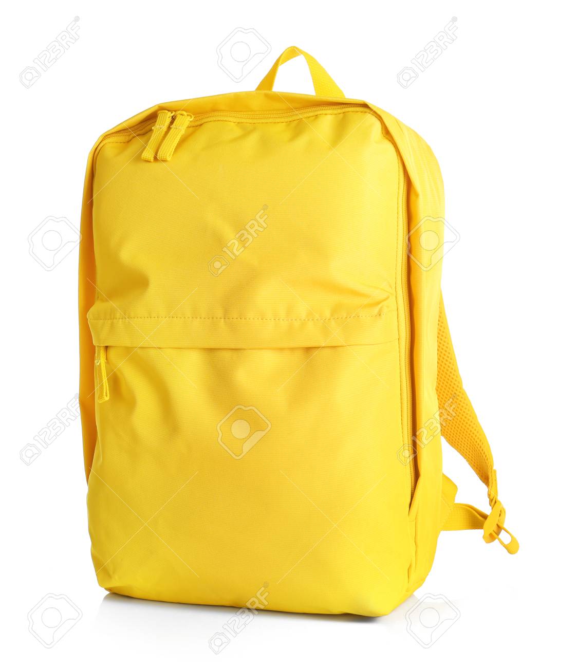 yellow and white backpack