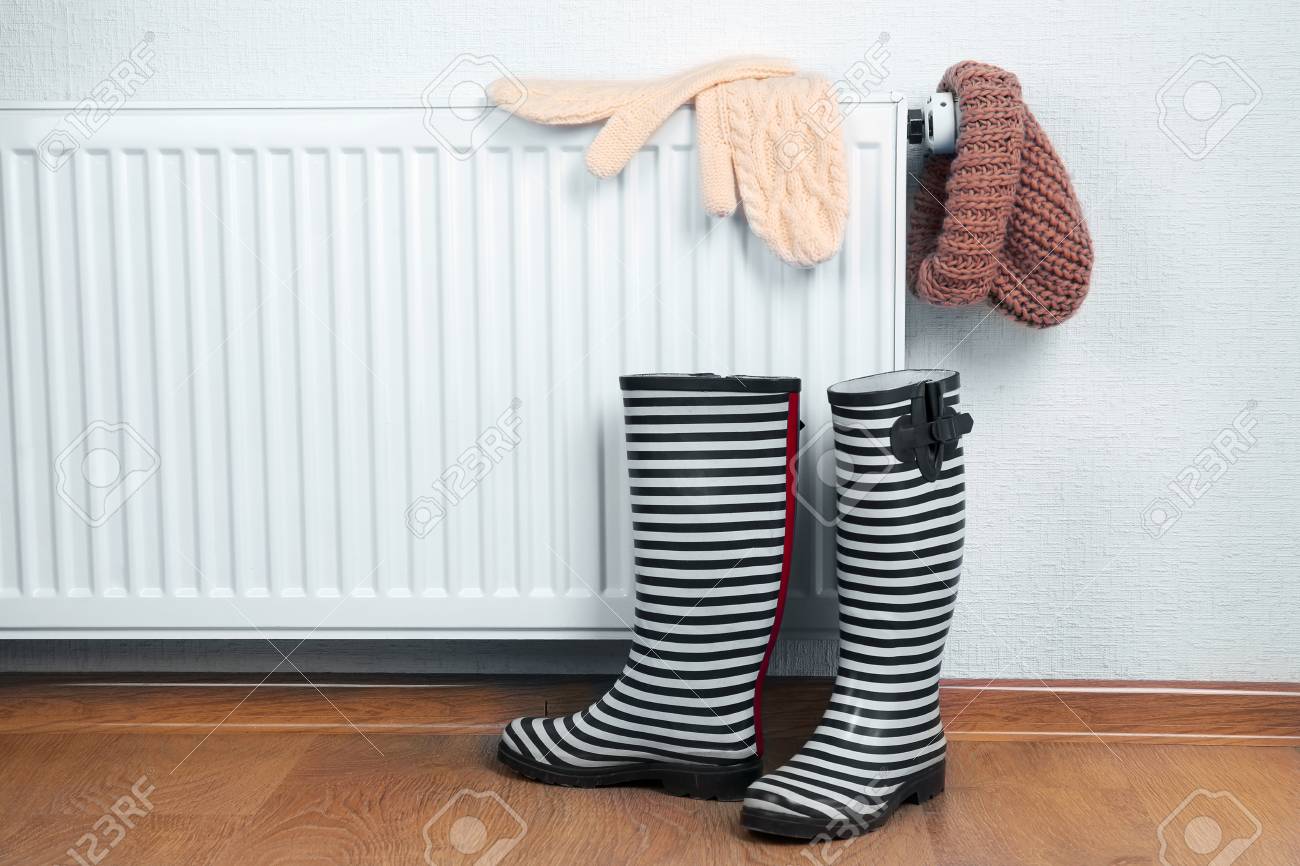 warm rubber boots