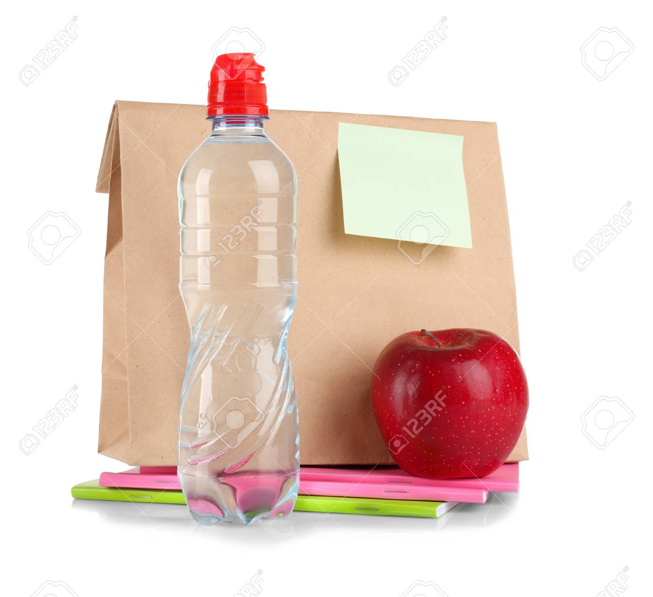 water bottle and lunch bag