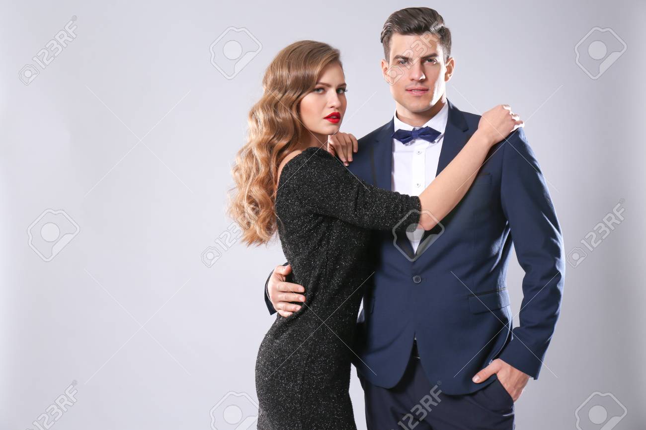 Suit On Grey Background Stock Photo