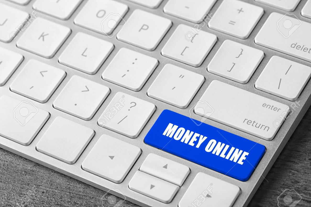 computer keyboard with money