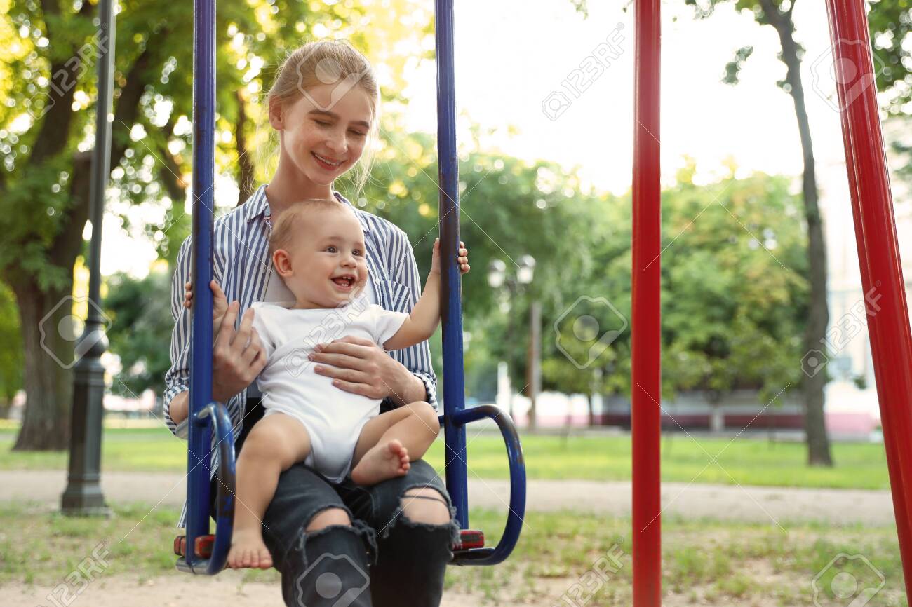 baby on swing