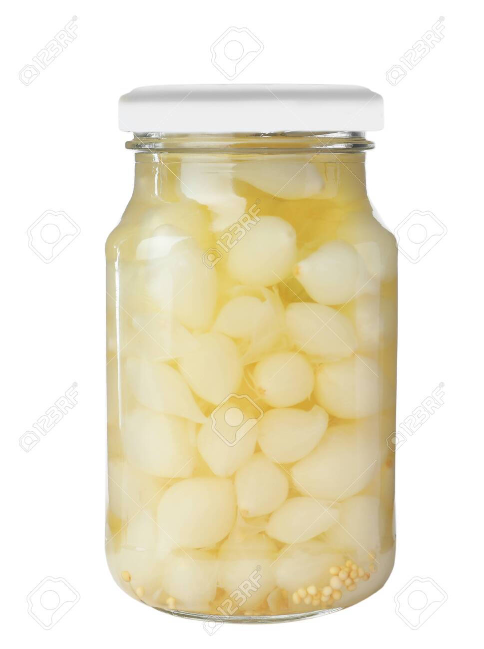 Jar With Pickled Onions On White Background Stock Photo Picture And Royalty Free Image Image 130623988