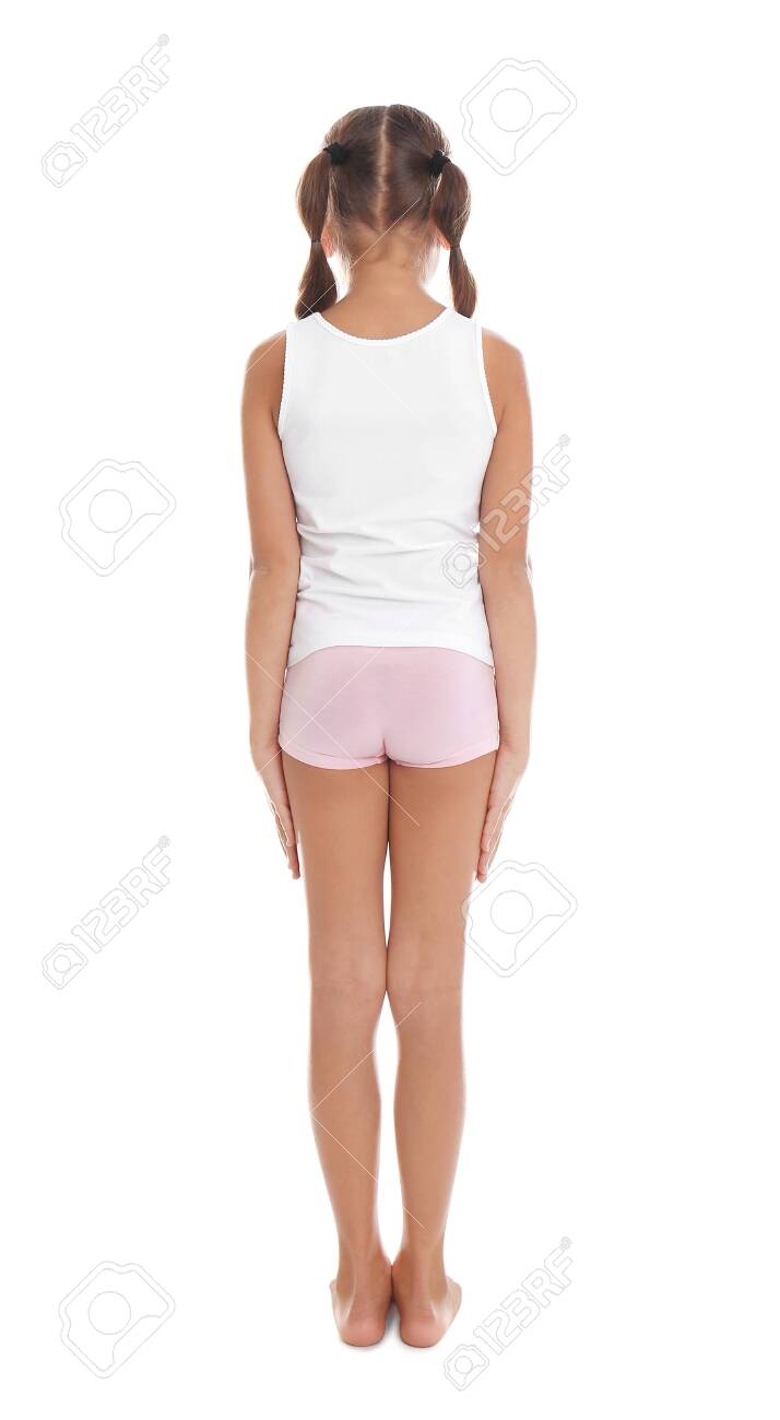 White Background, Back View Stock Photo 