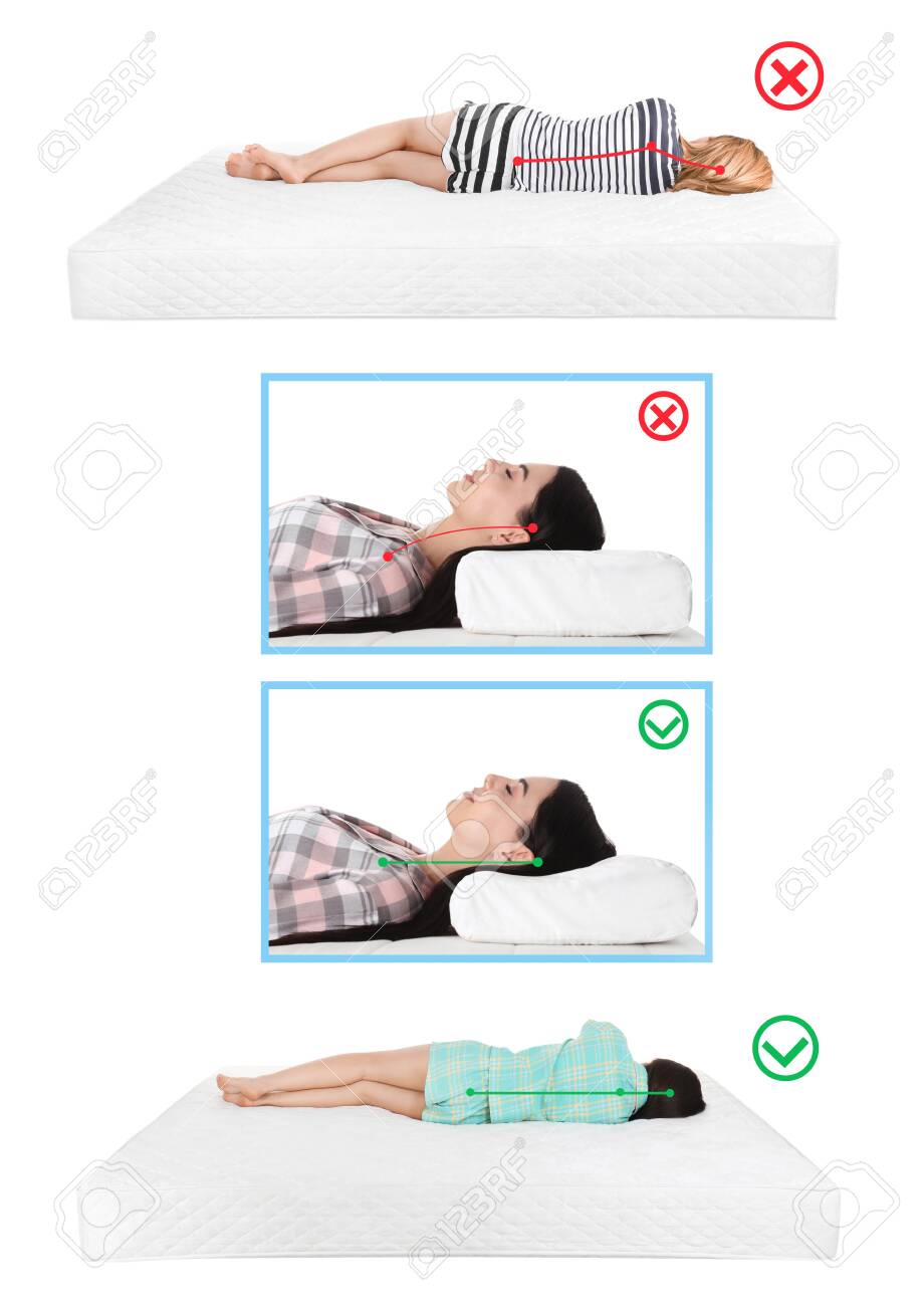 correct sleeping position with pillow