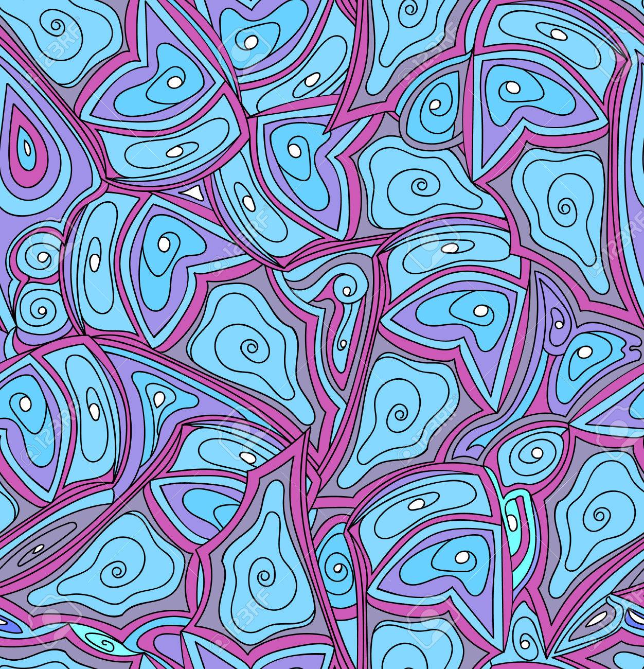 abstract vector seamless pattern with colorful drawings endless