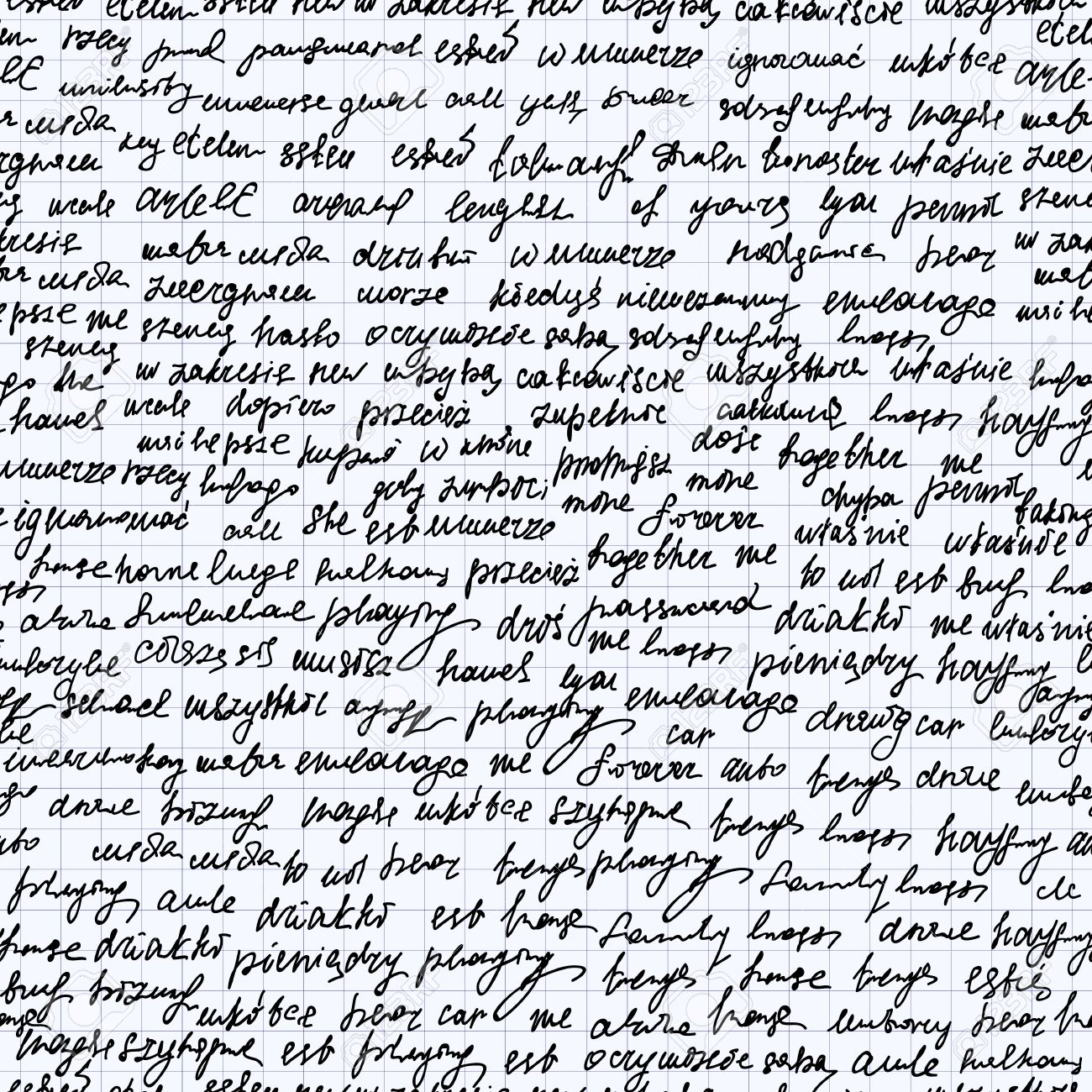 letters on grid paper