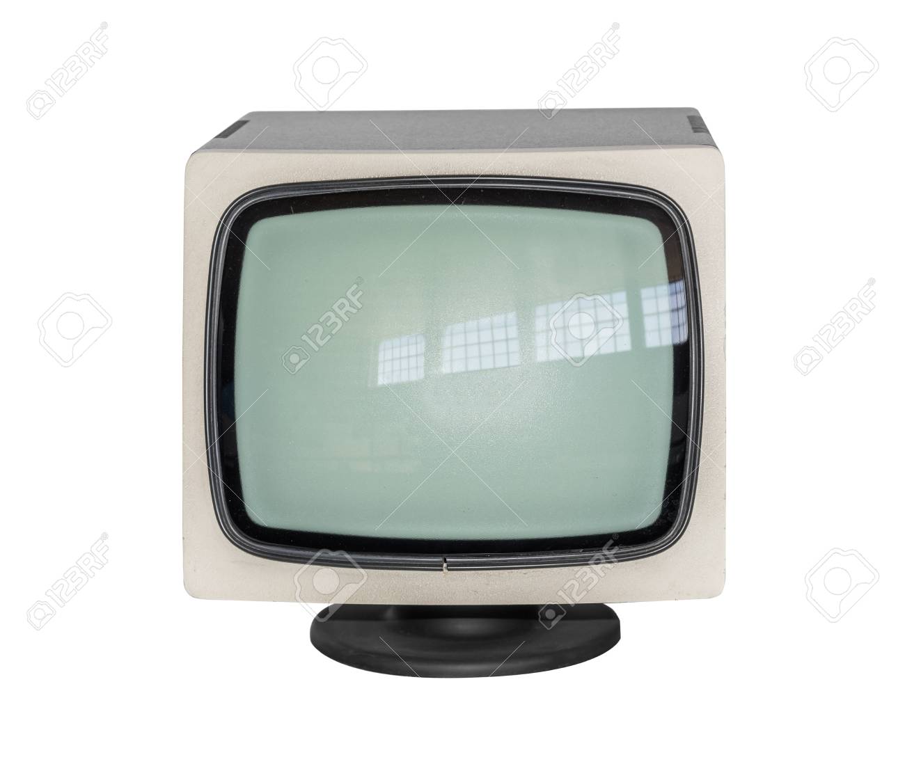 Alter Monitor oder Fernseher isoliert auf weißem Hintergrund Alter Monitor oder Fernseher isoliert auf weißem Hintergrund