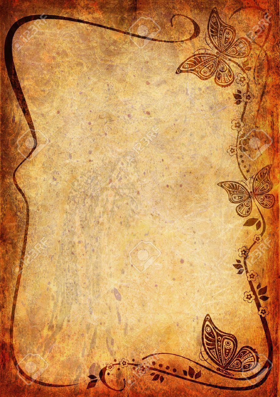 Vintage background with butterfly and leaf - 14835233 Vintage background with butterfly and leaf - 14835233