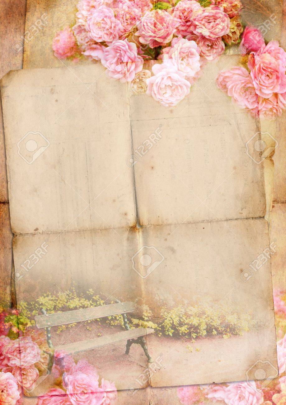 Blank for romantic letter with roses - 14833488 Blank for romantic letter with roses - 14833488