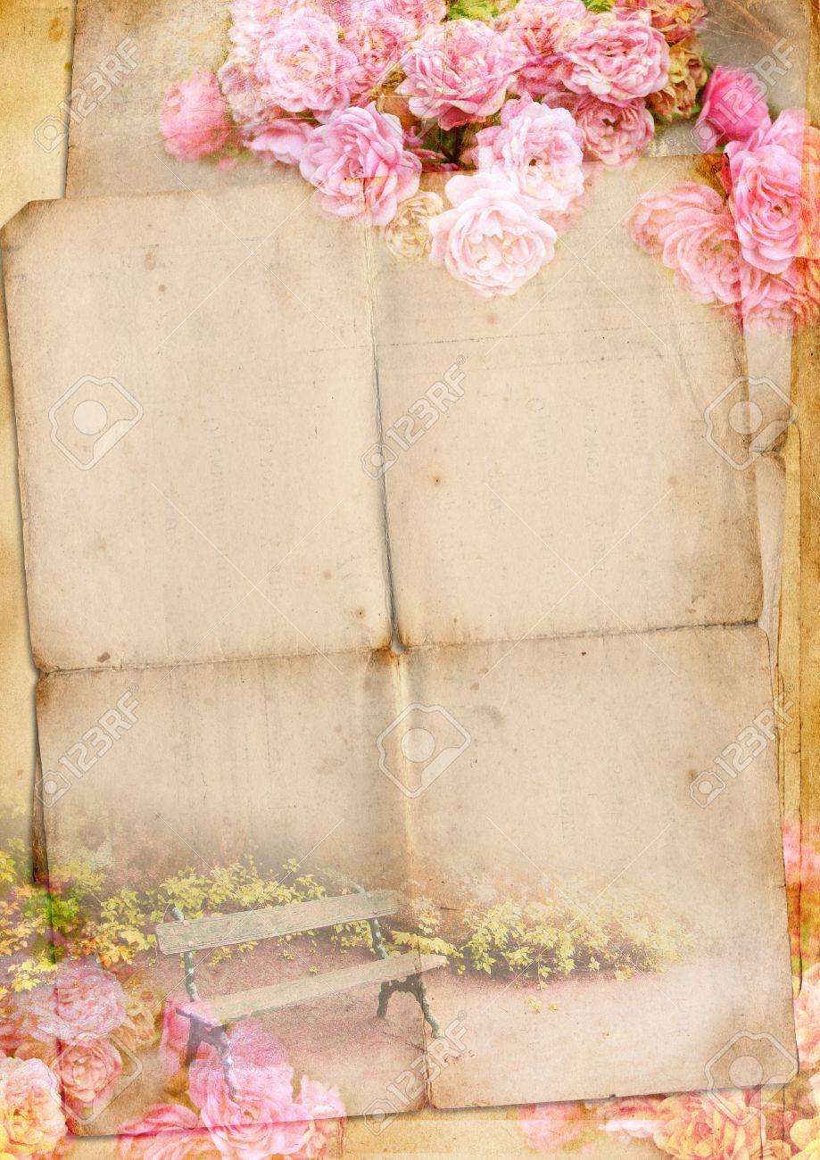 Blank for romantic letter with roses - 14833433 Blank for romantic letter with roses - 14833433