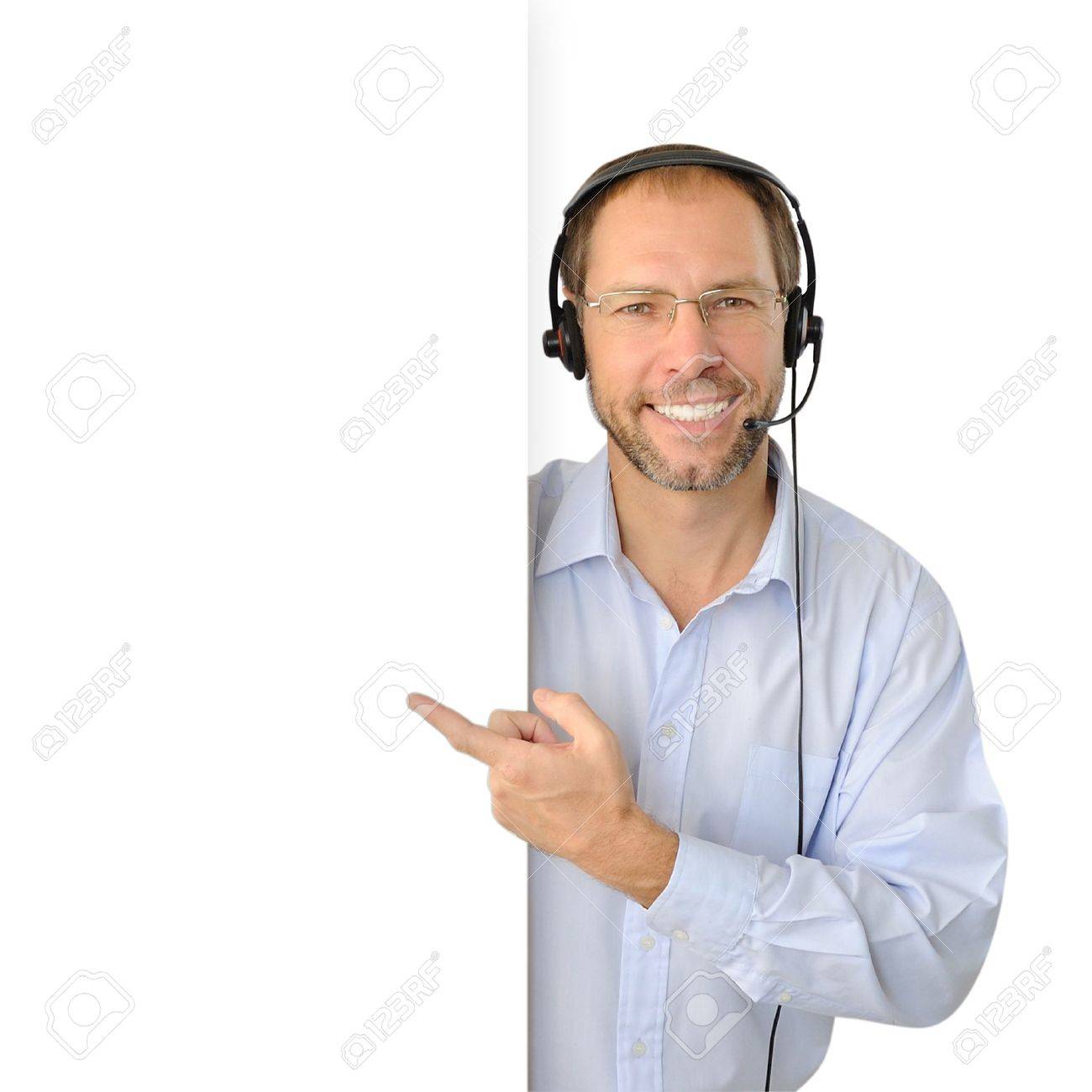 Portrait of phone operator isolated on white background - 16245294 Portrait of phone operator isolated on white background - 16245294