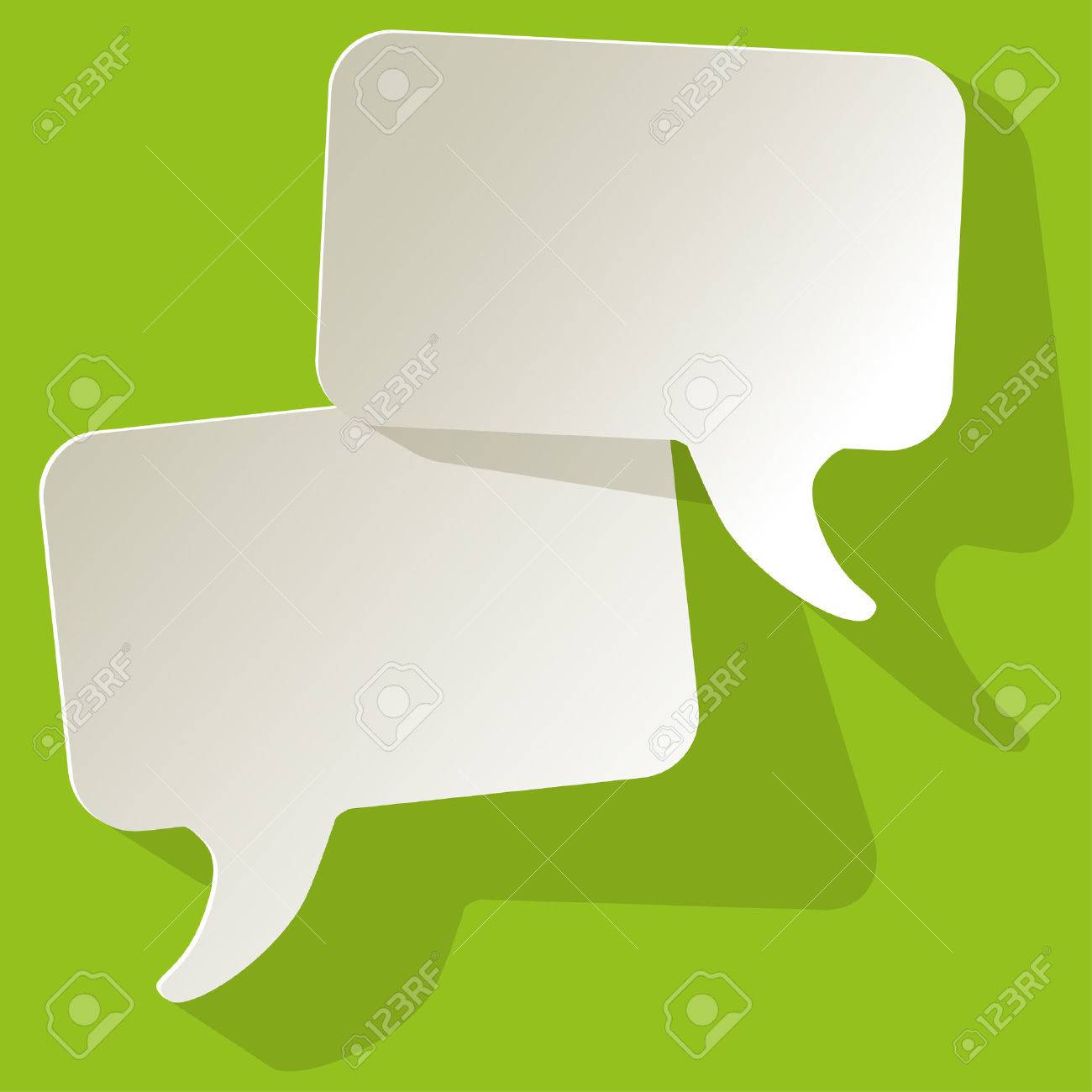 チャットの吹き出しベクター緑の背景に白の Freespace のイラスト素材 ベクタ Image