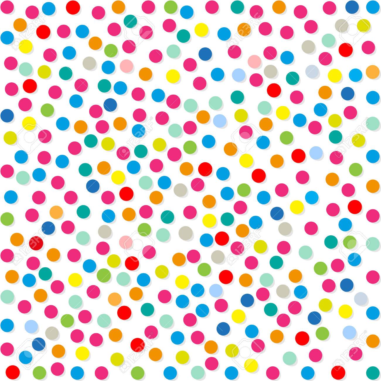 polka dots paper colorful confetti pattern on a white background