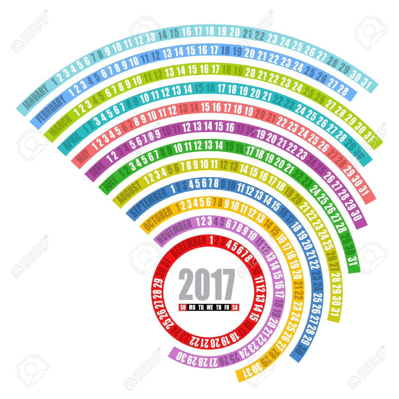 2017 calendar spiral template royalty free cliparts vectors and