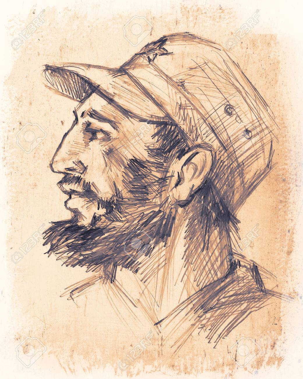 26 Novembre 2016 Portrait De Fidel Castro Politique Cubaine Révolutionnaire Président De Cuba Dessin Au Crayon En Technique Desquisse