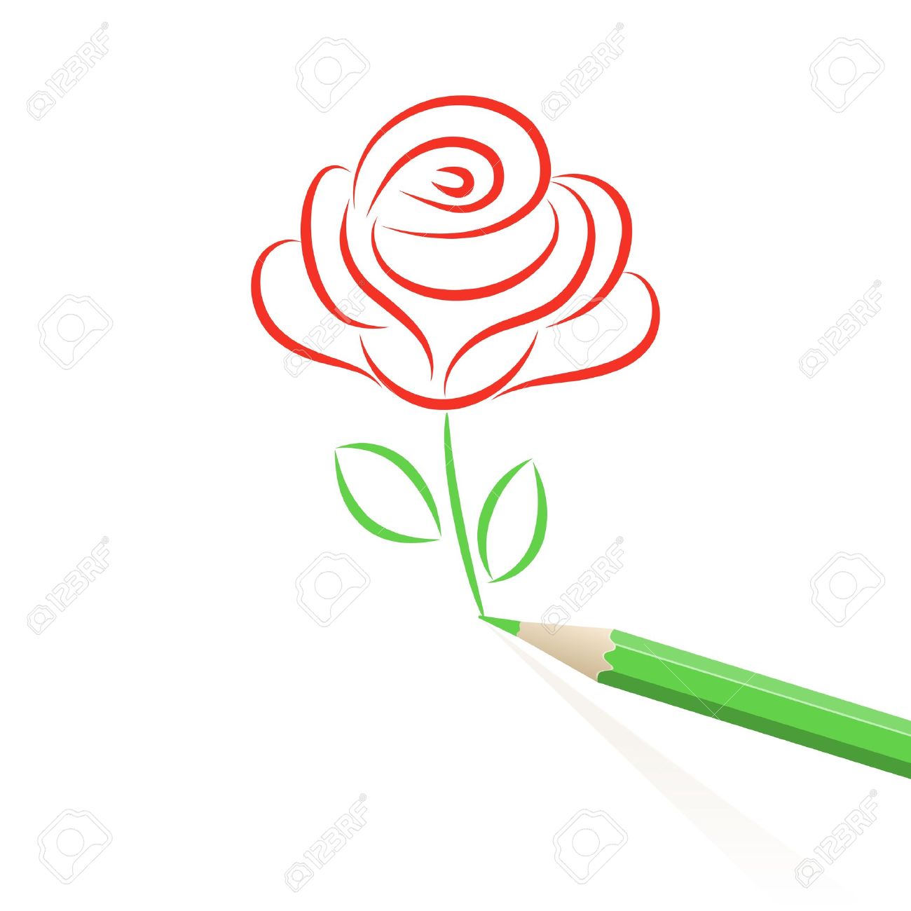 Uncategorized Rose Drawn rose drawn in pencil royalty free cliparts vectors and stock vector 17155375