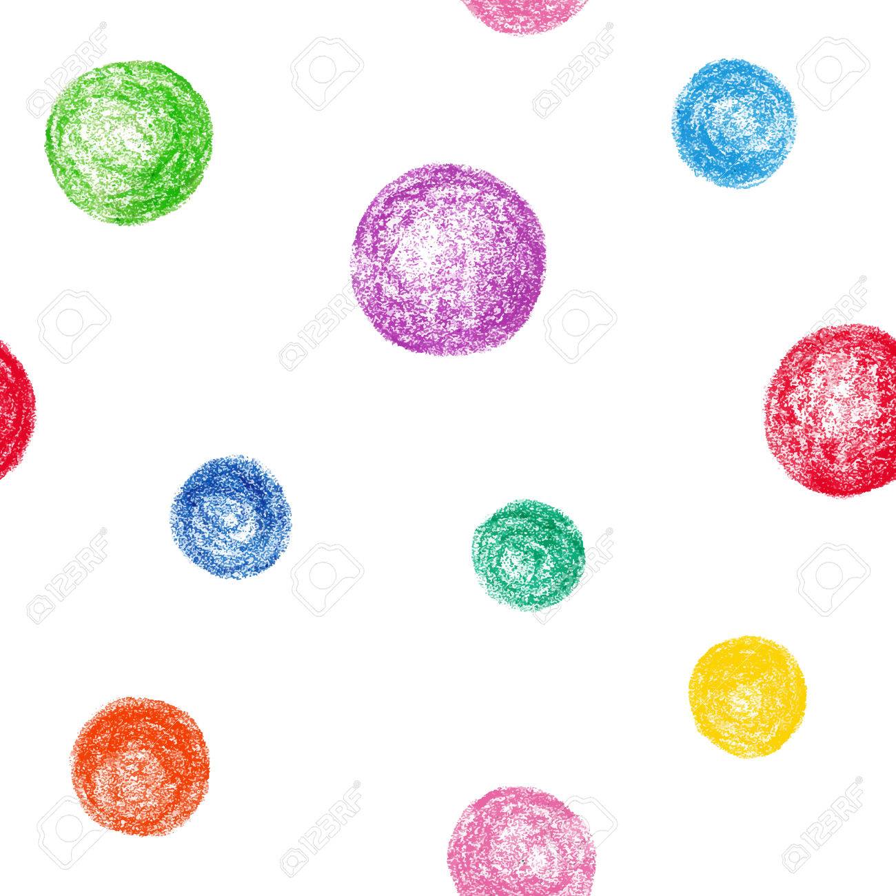 Colored Circles Oil Pastel Drawn Pattern Vector Illustration Royalty Free Cliparts Vectors And Stock Illustration Image